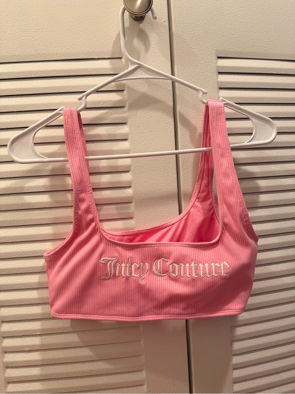 Forever 21 Pink Ribbed Logo Bikini Top